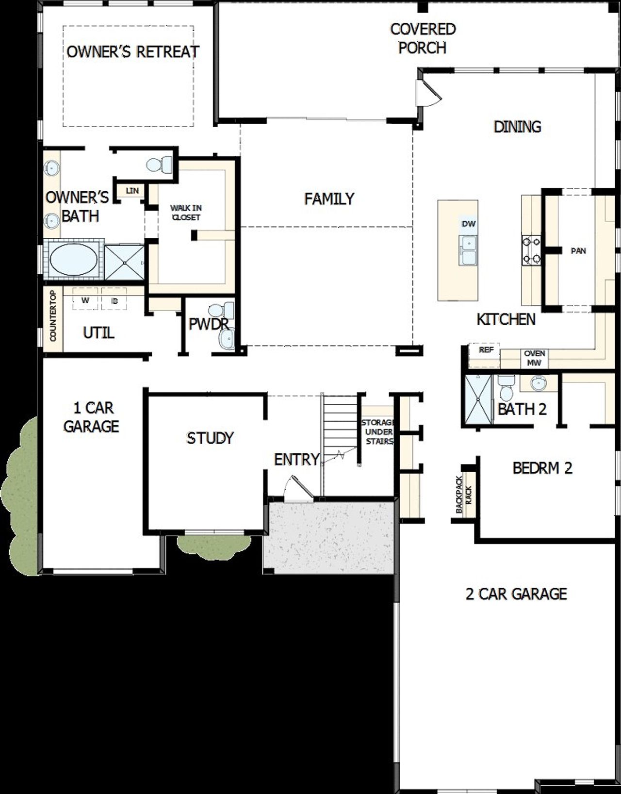 2D floor plan layout of this home in Northshore at Lakewood Village - Classic Series, Lakewood Village, TX (Image 2).