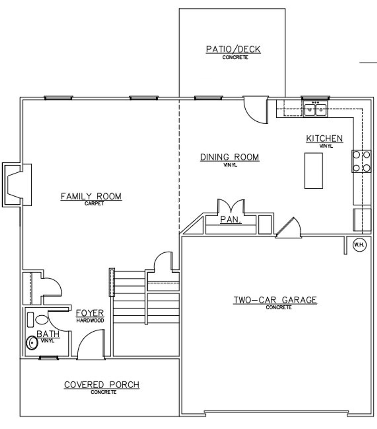 2D floor plan layout for the Sycamore by Keystone Communities in Benson Estates, Dallas, GA (Image 2).