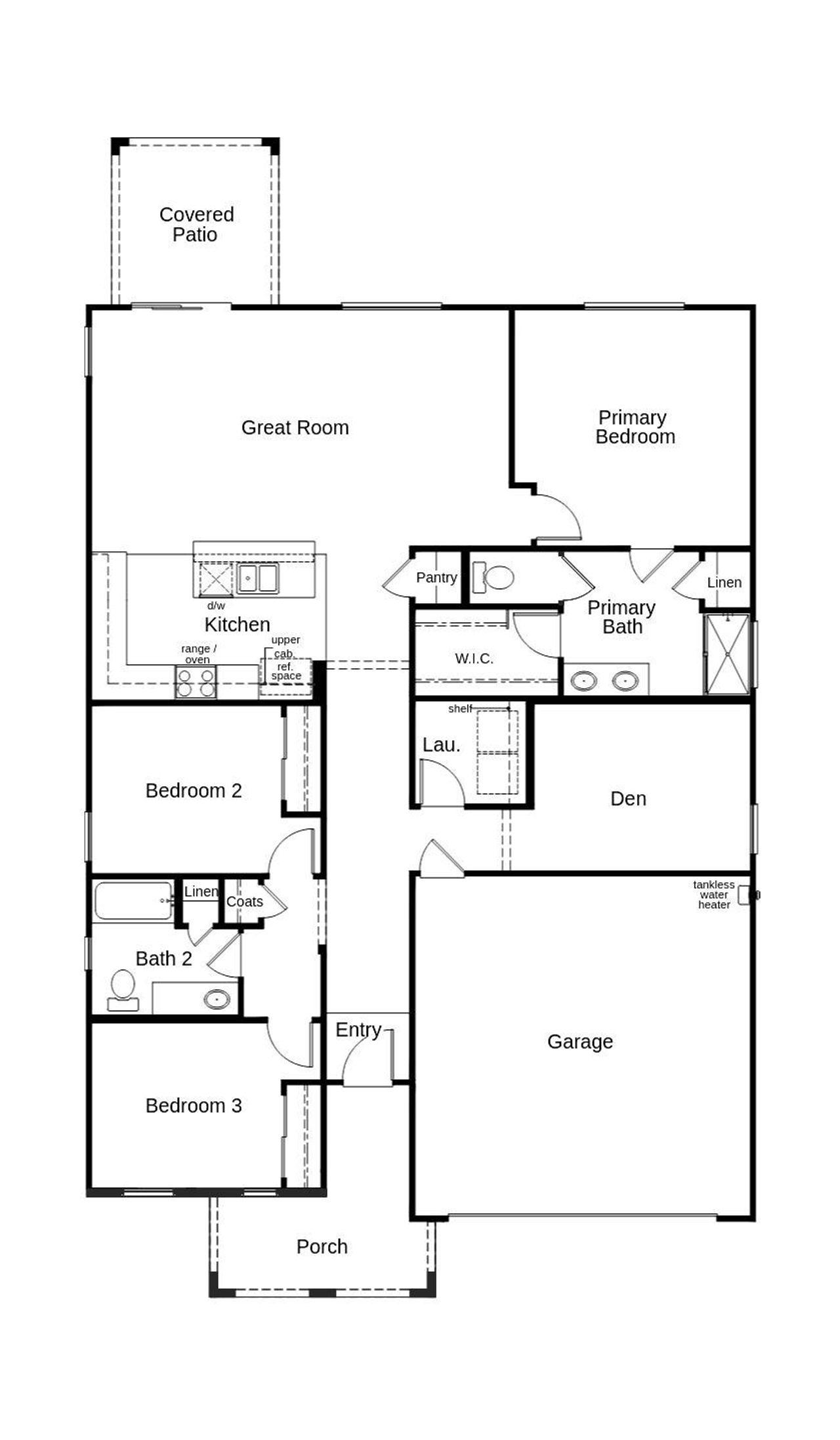 2D floor plan layout of this home in Mandarina Horizon, Marana, AZ (Image 2).