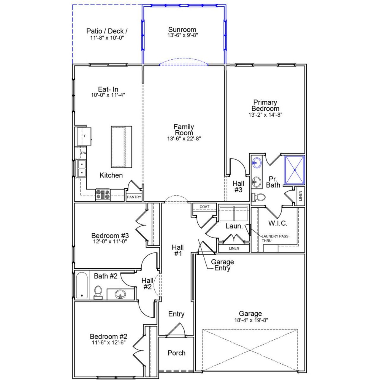 2D floor plan layout of this home in Fieldstone, Lexington, NC (Image 2).