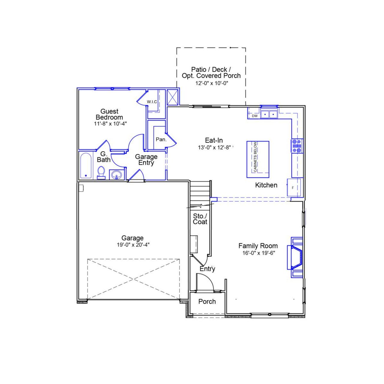 2D floor plan layout of this home in Hendrix Farms, Lexington, SC (Image 2).