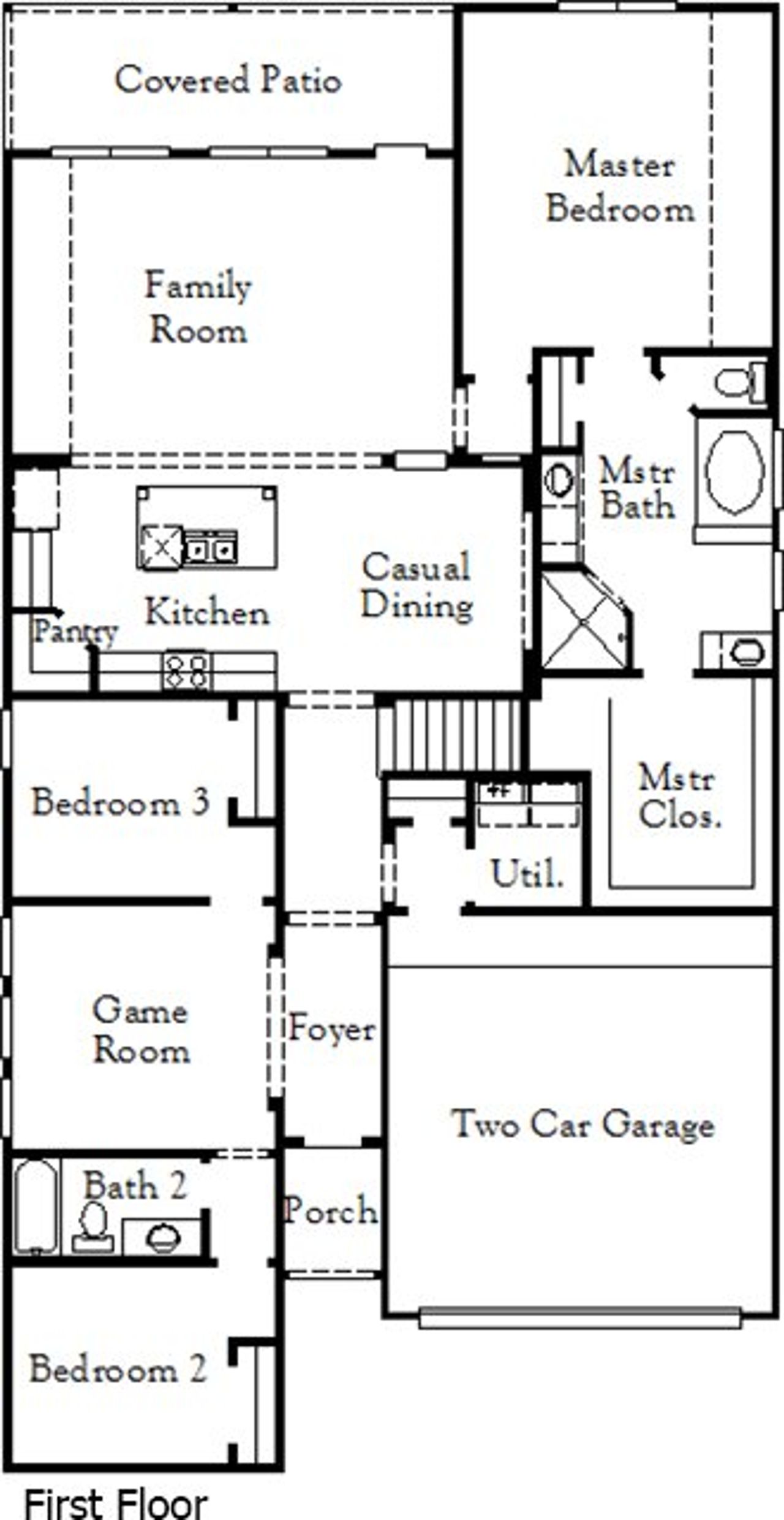 2D floor plan layout of this home in Painted Tree, McKinney, TX (Image 2).