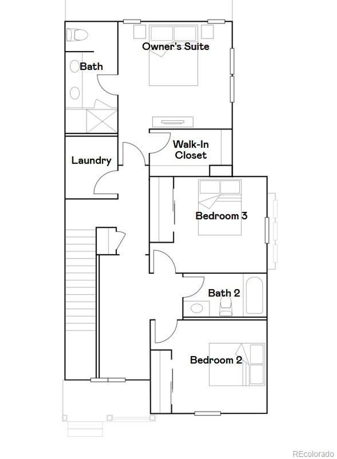 2D floor plan layout of this home in Timber Lark, Fort Collins, CO (Image 2).