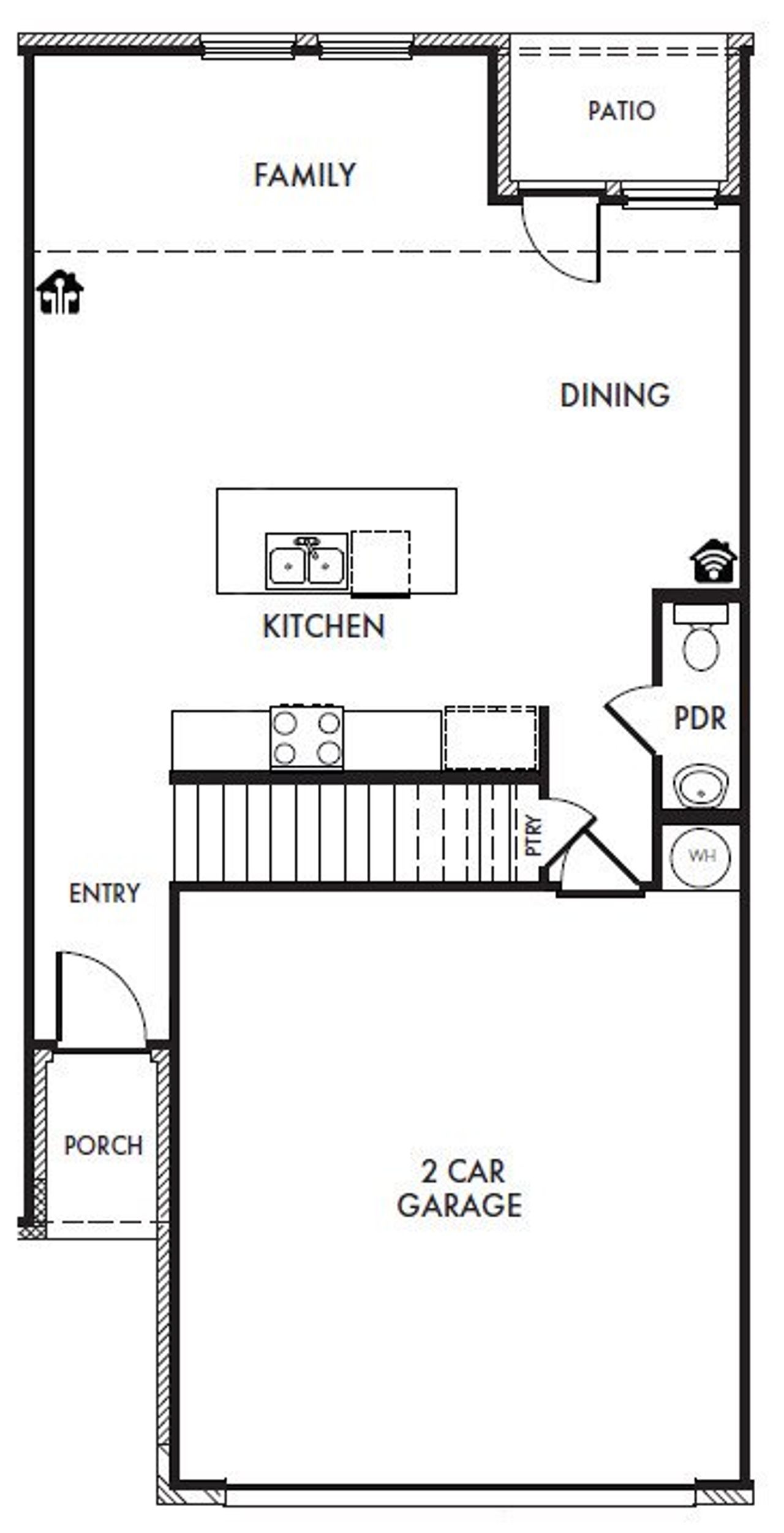 2D floor plan layout for the Amber by Impression Homes in Sereno Oaks, Dallas, TX (Image 2). 2D floor plan layout for the Amber by Impression Homes in Sereno Oaks, Dallas, TX (Image 2).
