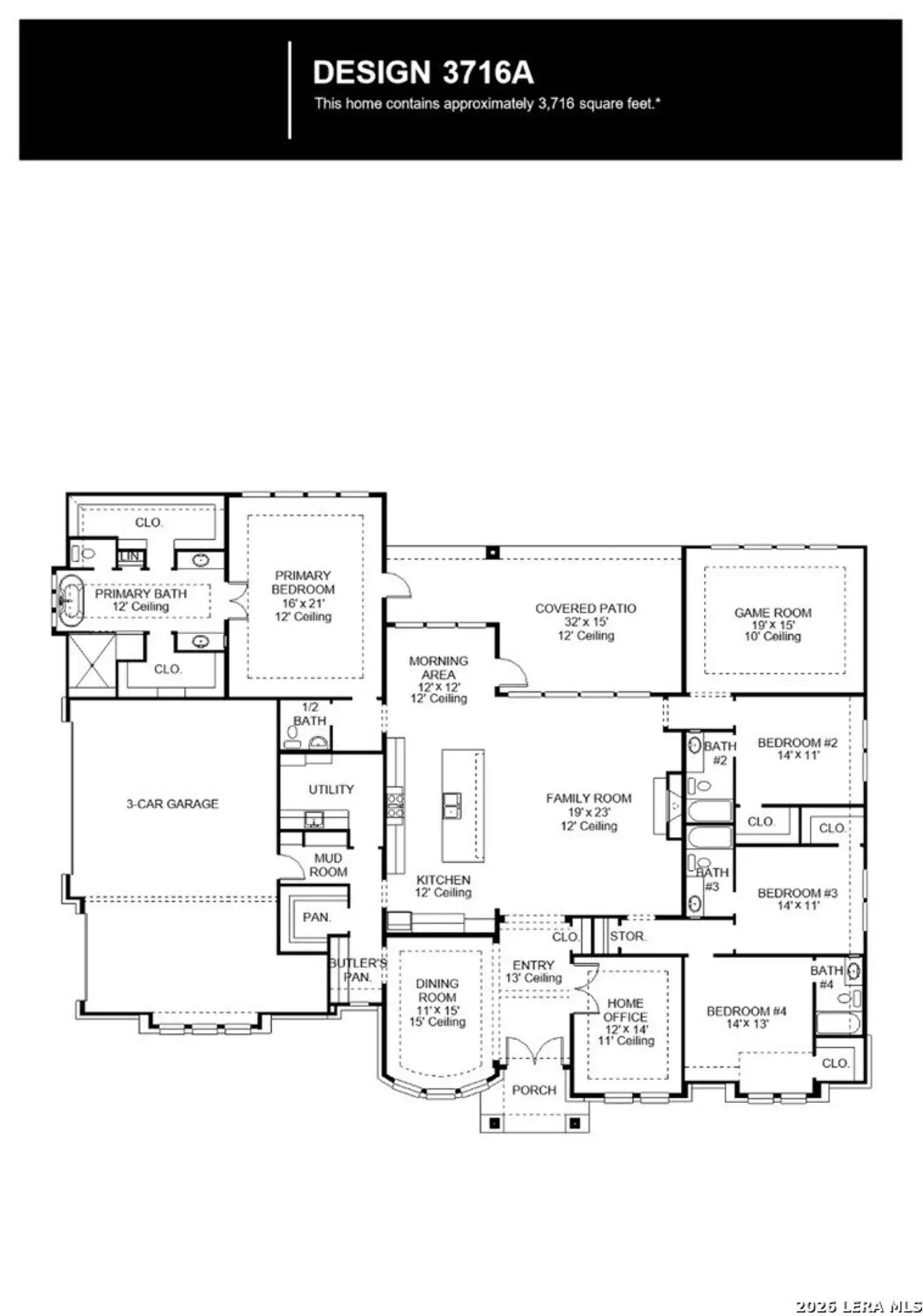 2D floor plan layout of this home in Johnson Ranch, Bulverde, TX (Image 2).