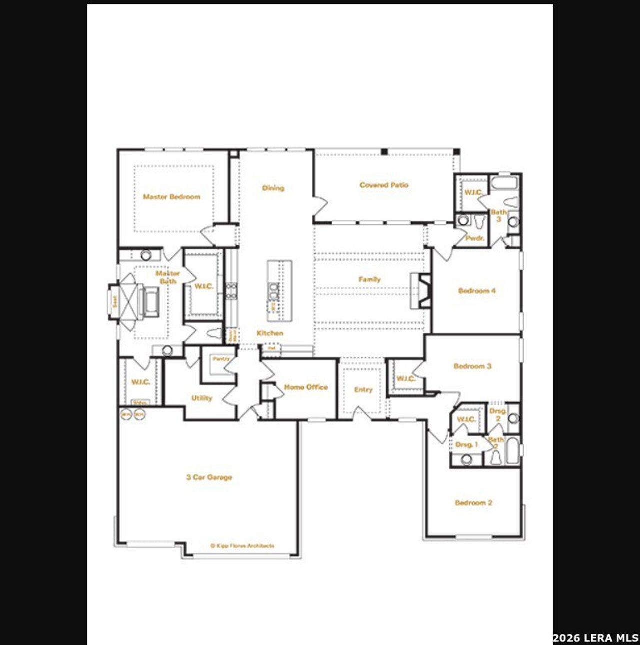 2D floor plan layout of this home in Highland Estates, San Antonio, TX (Image 2).
