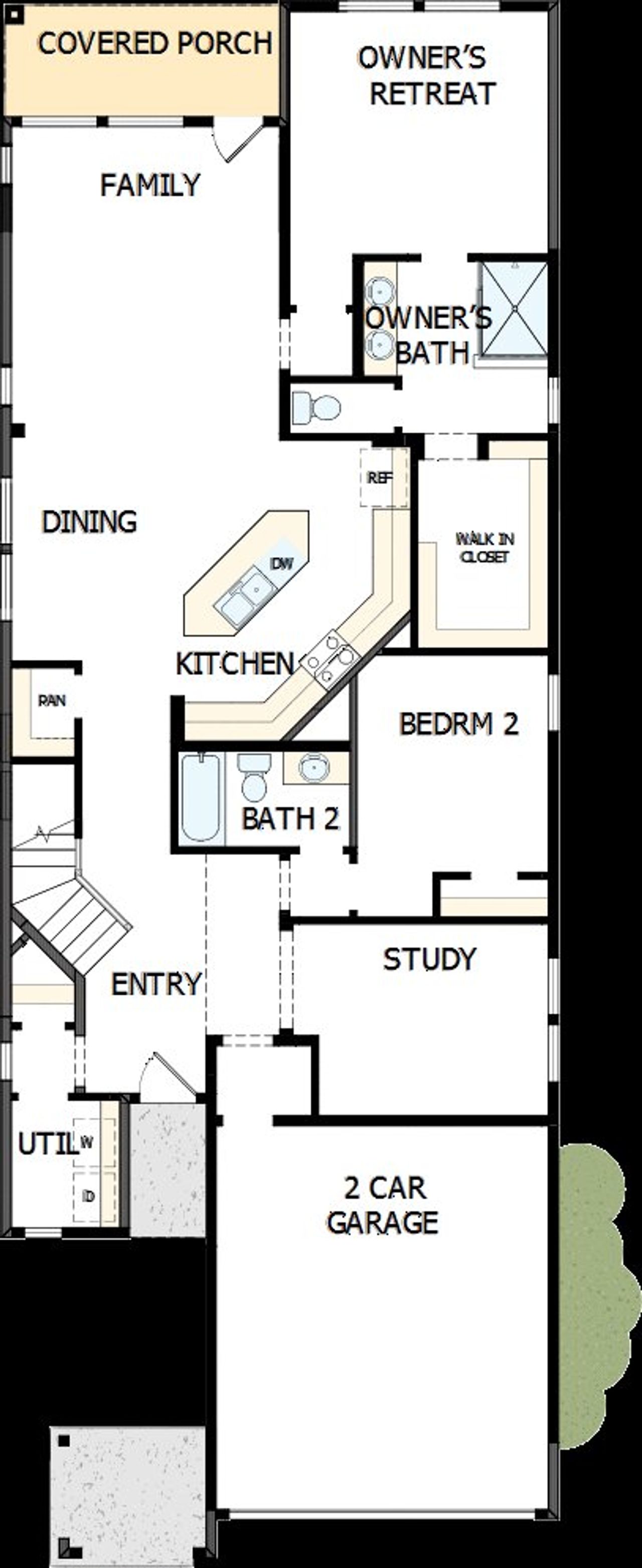 2D floor plan layout of this home in The Grand Prairie 40’, Hockley, TX (Image 2).