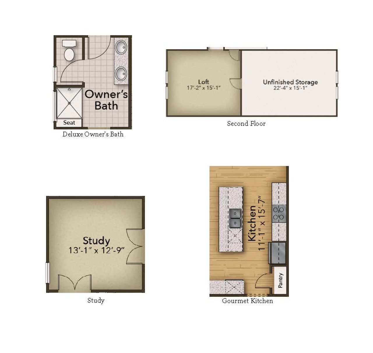 2D floor plan layout for the The Boardwalk by Chesapeake Homes in Bridgewater - Shorehaven Village, Little River, SC (Image 2).