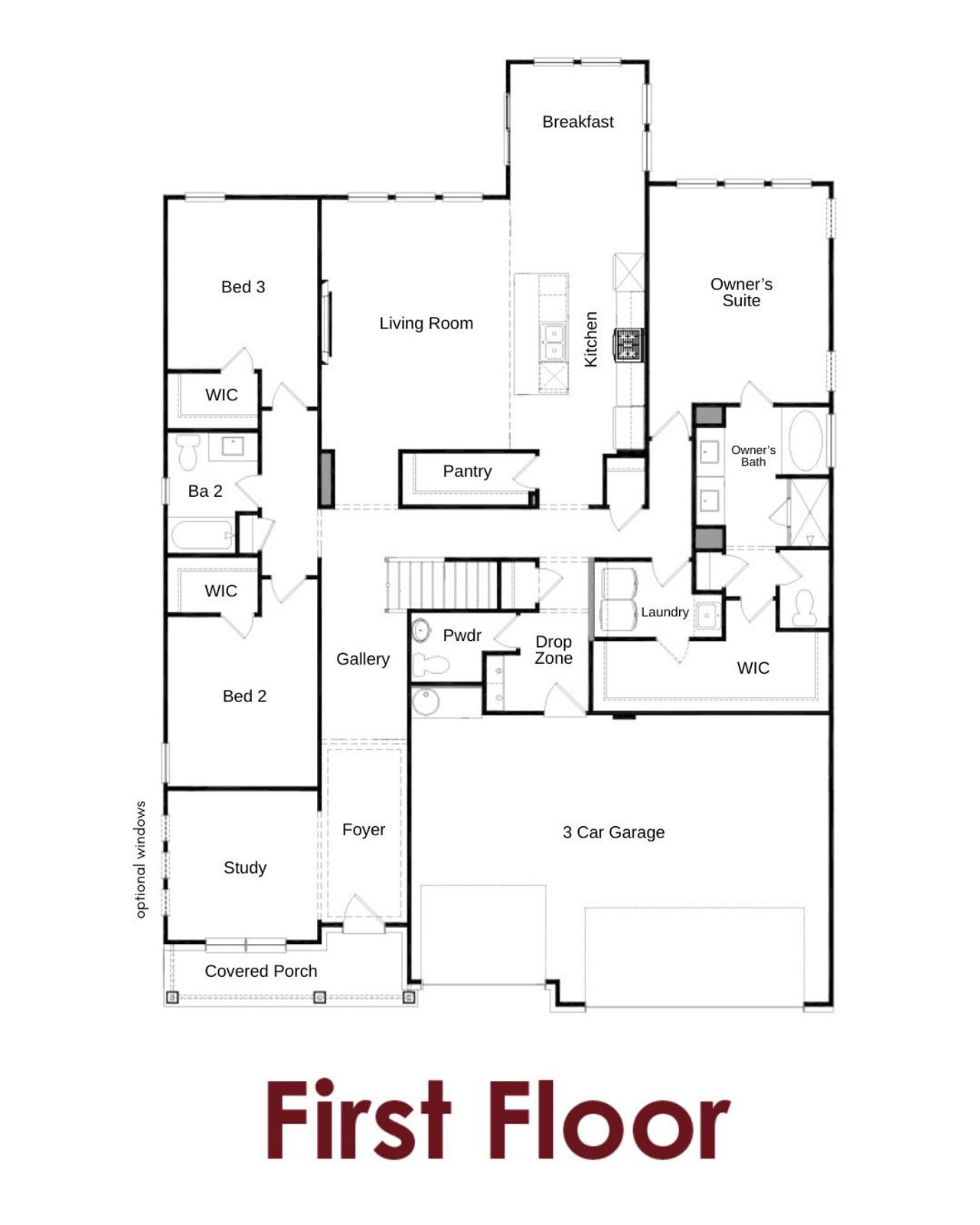 2D floor plan layout for the Noble Primary Suite on Main by Chafin Communities in Mallard’s Landing, Jefferson, GA (Image 2). 2D floor plan layout for the Noble Primary Suite on Main by Chafin Communities in Mallard’s Landing, Jefferson, GA (Image 2).