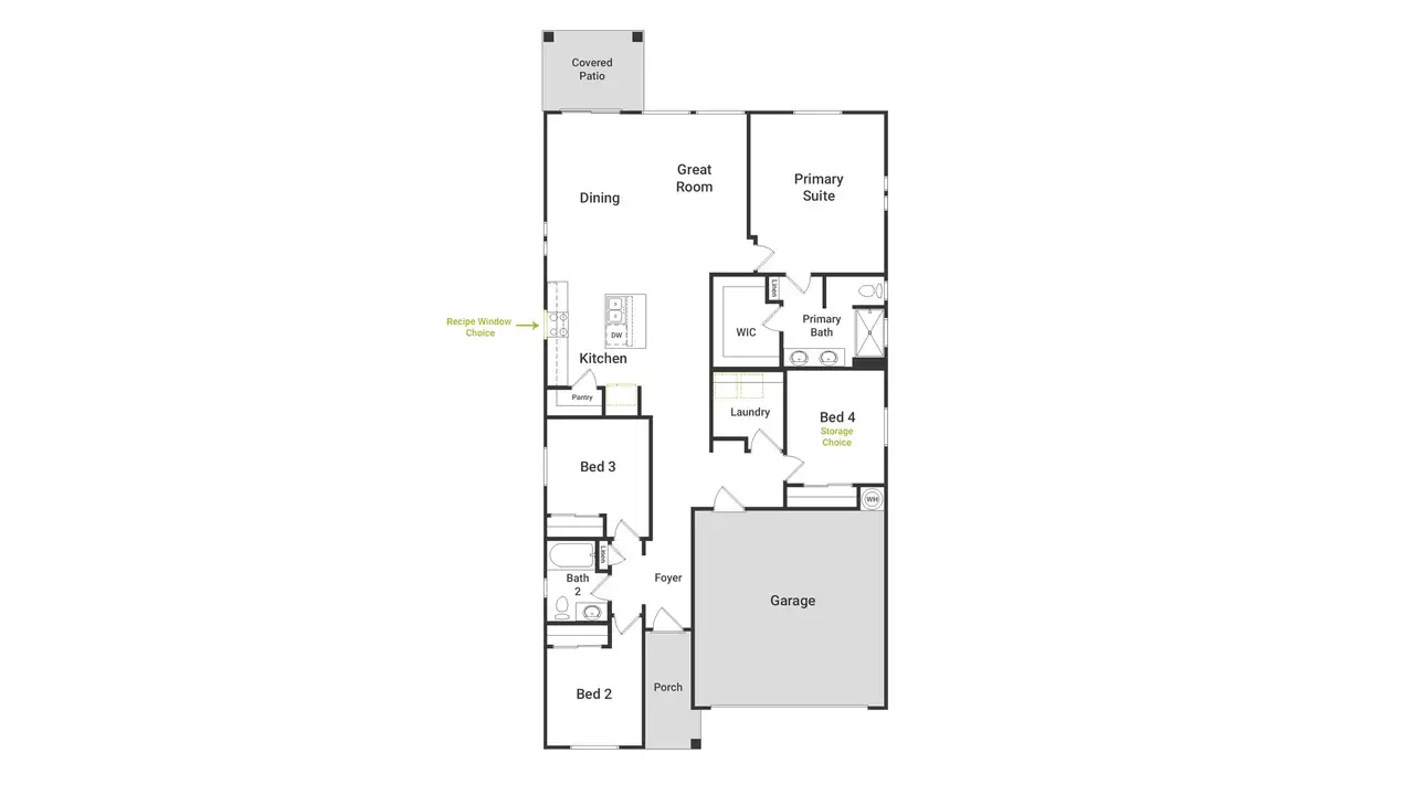 2D floor plan layout of this home in Moonlight, Maricopa, AZ (Image 2).
