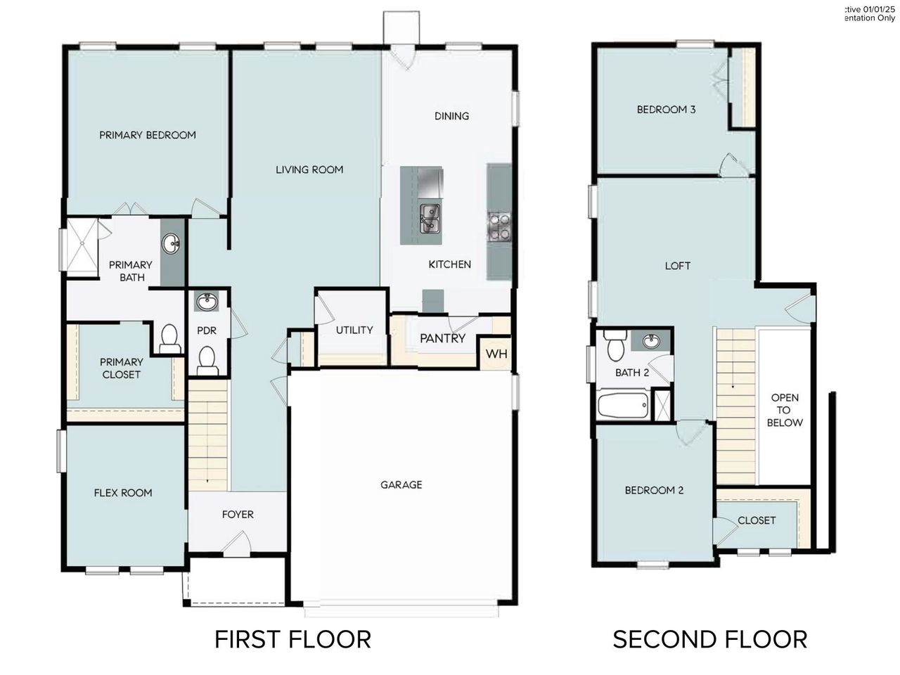 2D floor plan layout of this home in Casetta Ranch, Kyle, TX (Image 2).