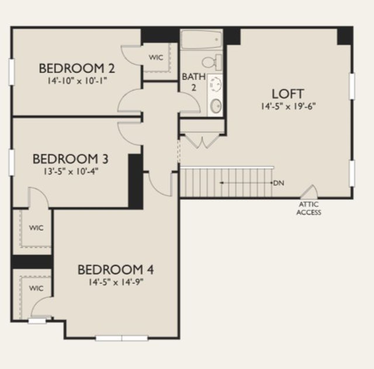 2D floor plan layout for the Hyde by Ashton Woods in Oakwood Estates, Waller, TX (Image 2).