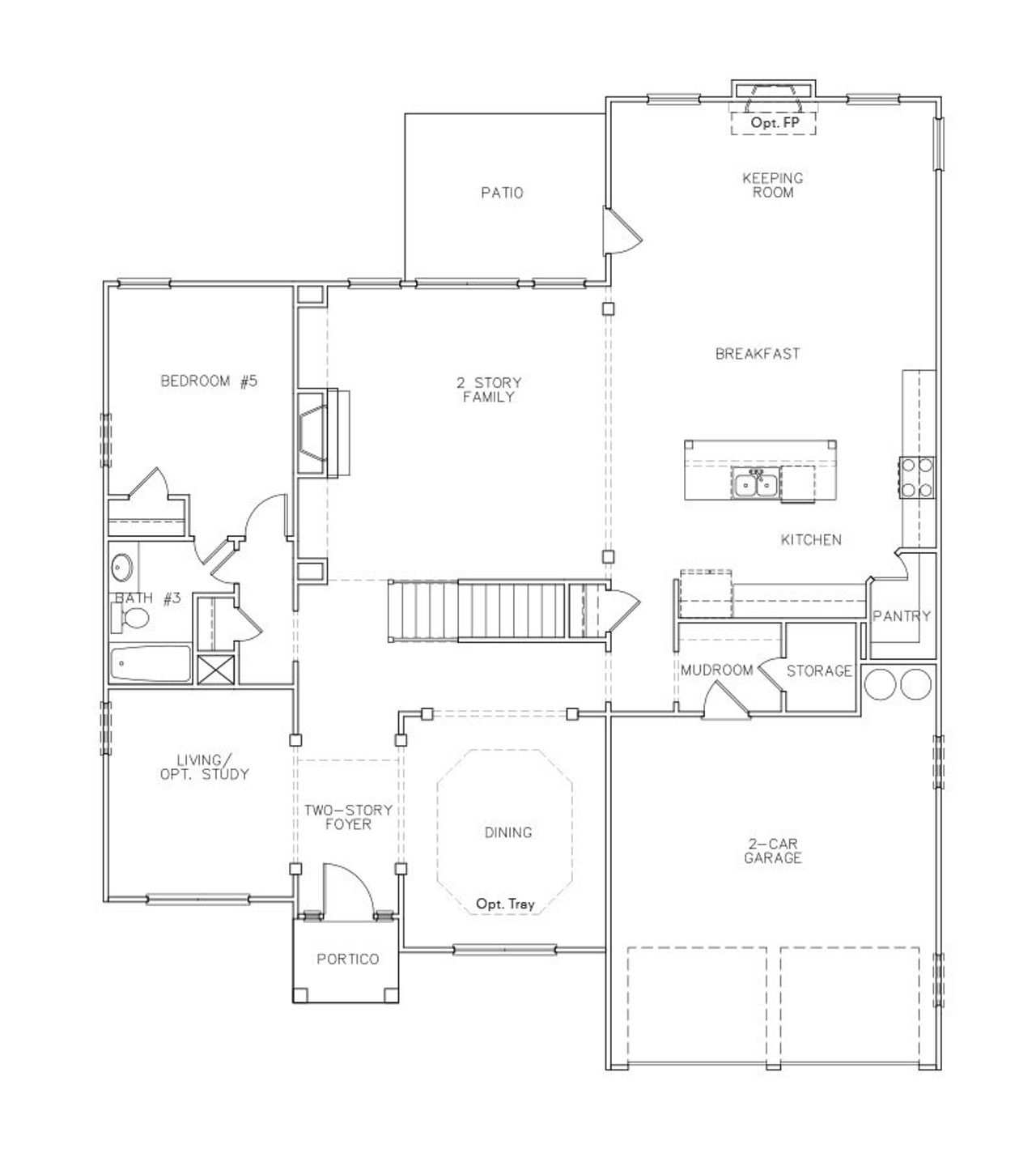 2D floor plan layout for the Brookhaven by Silverstone Communities in The Landing at Miller’s Ferry, Adairsville, GA (Image 2).