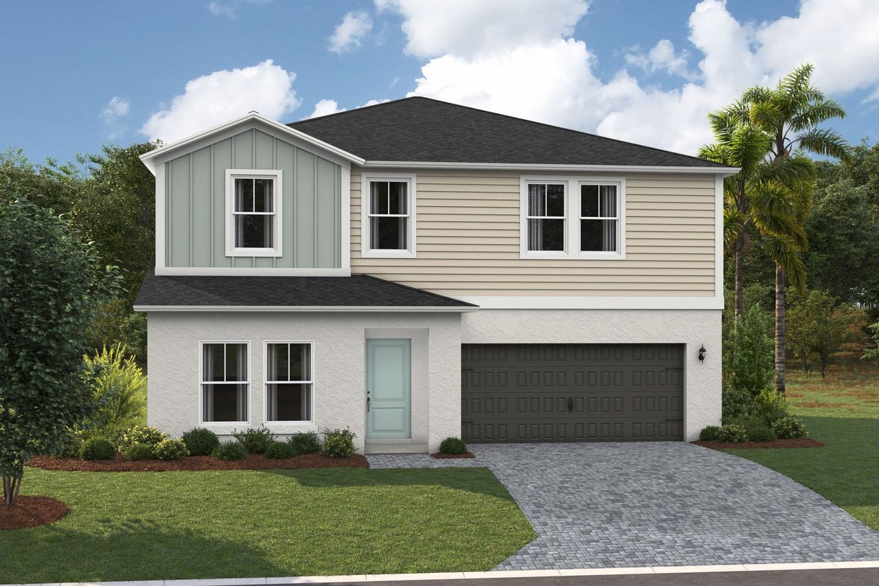 Representative exterior photo of a completed home built from the Lucia by Casa Fresca Homes in Two Rivers, Zephyrhills, FL (Image 2).