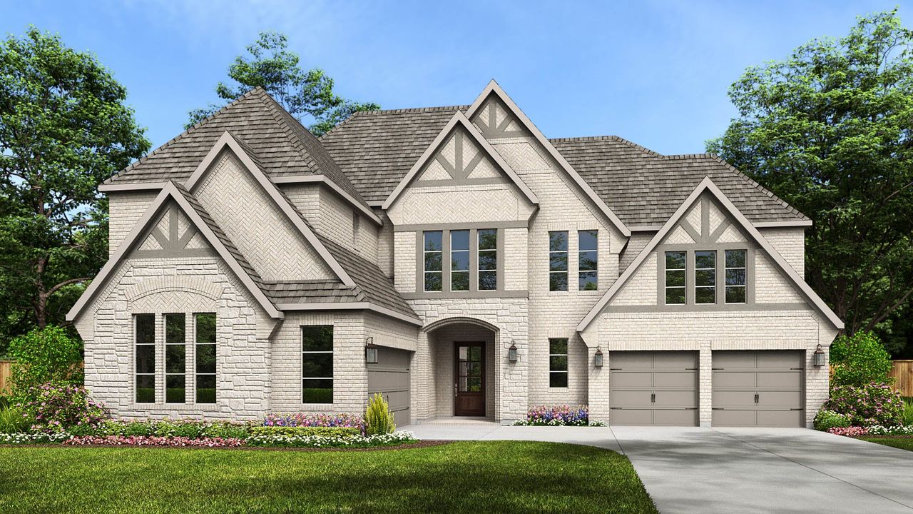 Representative exterior photo of a completed home built from the 634A by Britton Homes in Walsh, Aledo, TX (Image 2). Representative exterior photo of a completed home built from the 634A by Britton Homes in Walsh, Aledo, TX (Image 2).