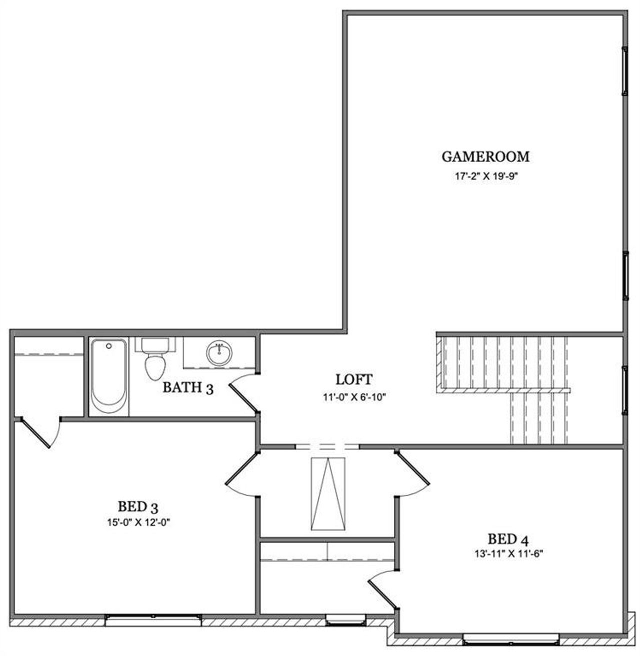 2D floor plan layout of this home in Brookside Phase IV, Benbrook, TX (Image 2).