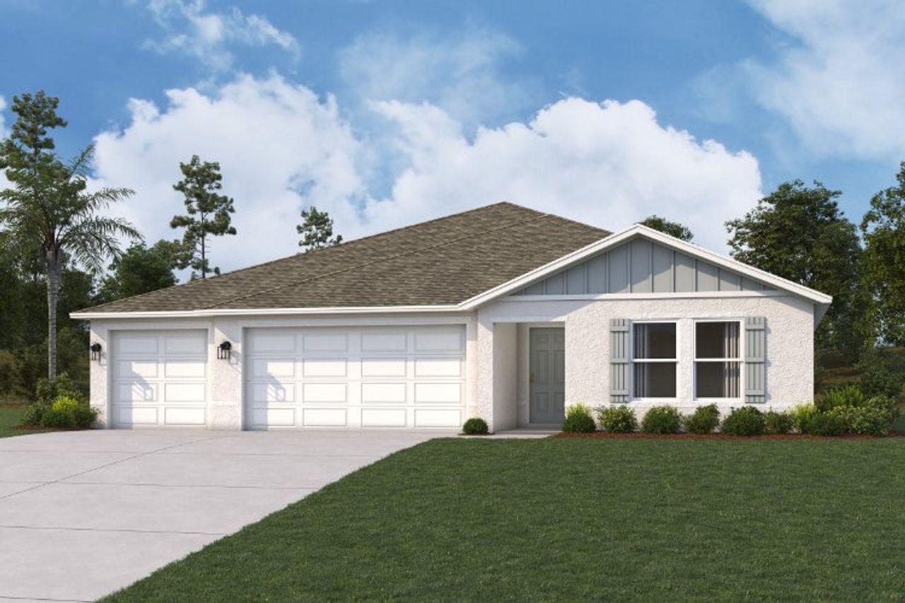 A house with a lawn.