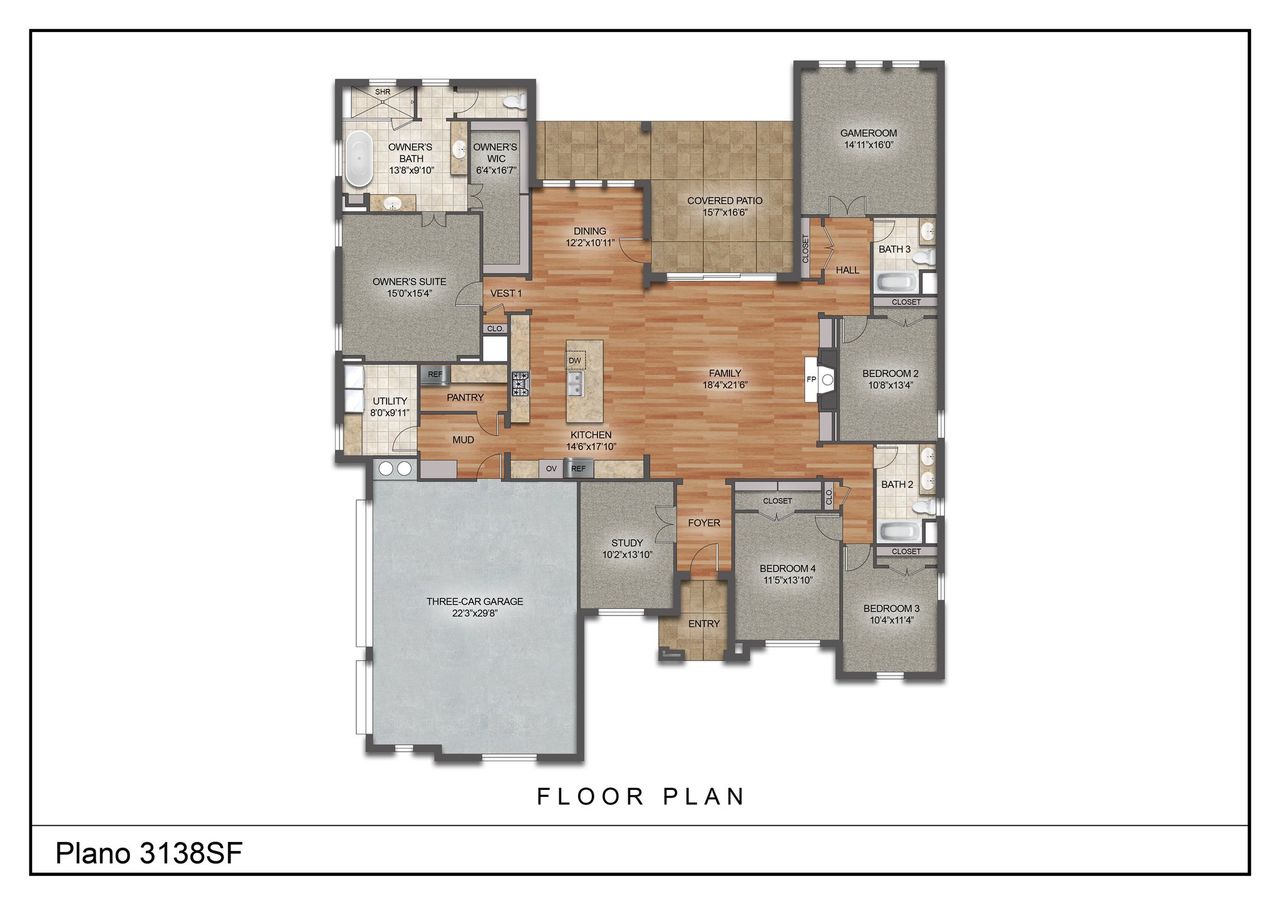 2D floor plan layout of this home in Paloma Ranches, New Fairview, TX (Image 2).