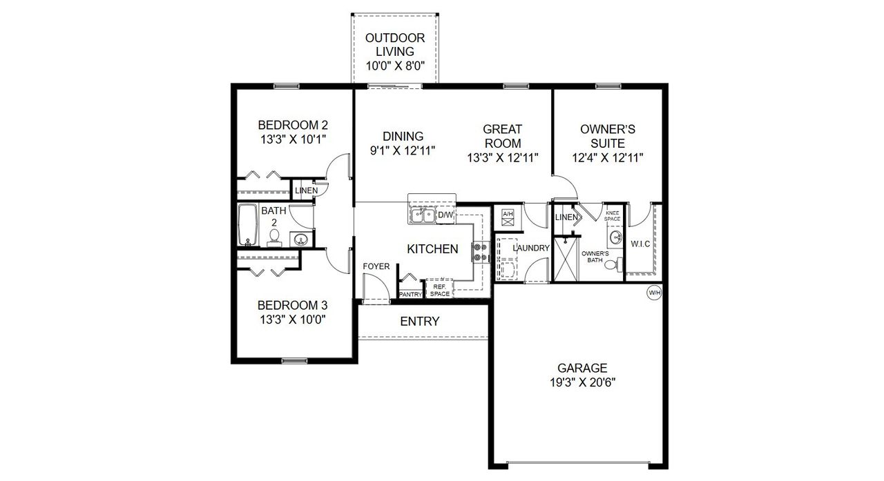 2D floor plan layout of this home in Port Charlotte, Port Charlotte, FL (Image 2).