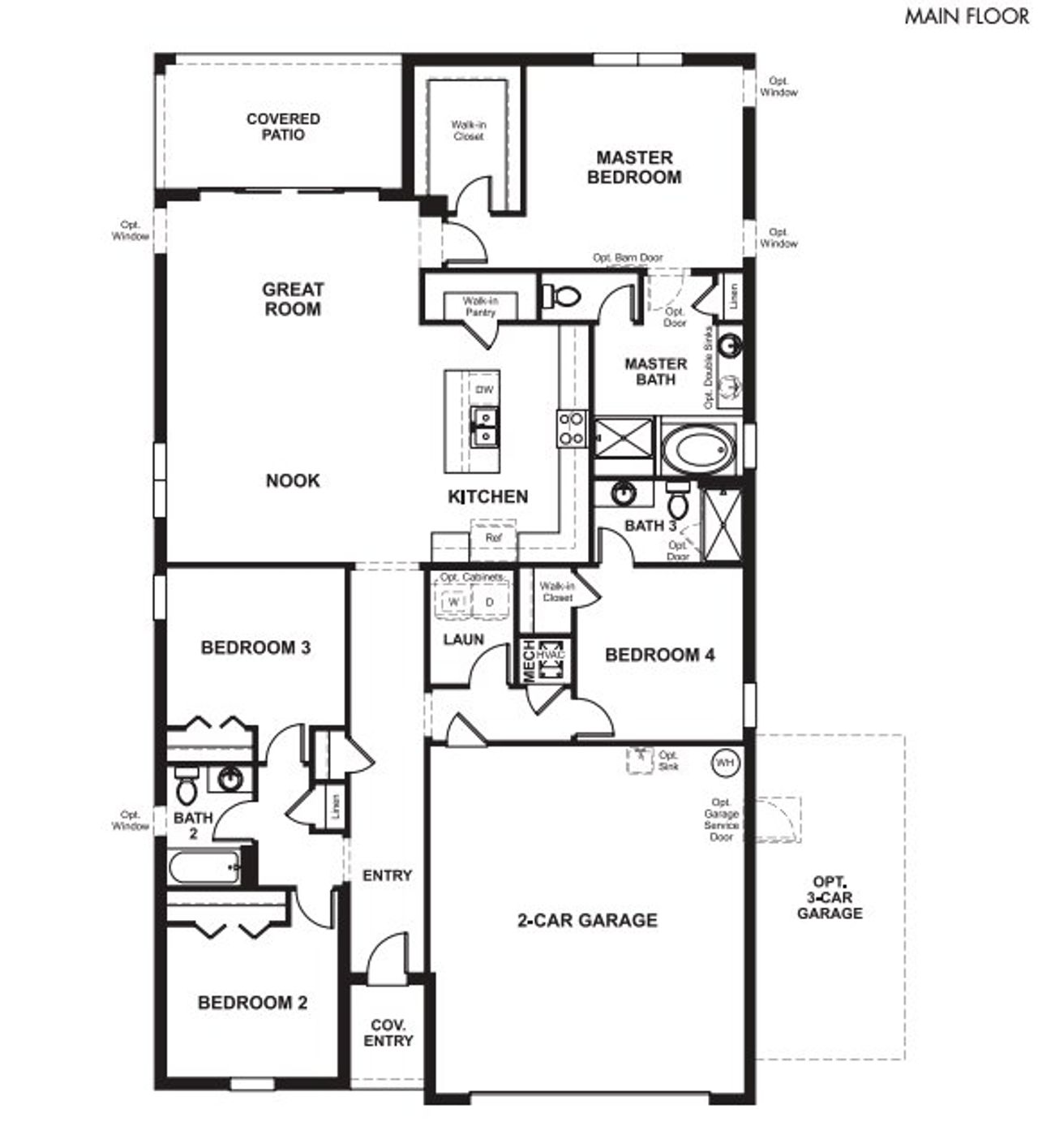 2D floor plan layout of this home in Seasons at Big Sky, Kissimmee, FL (Image 2).