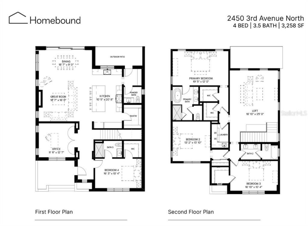 2D floor plan layout of this home in , St. Petersburg, FL (Image 2).