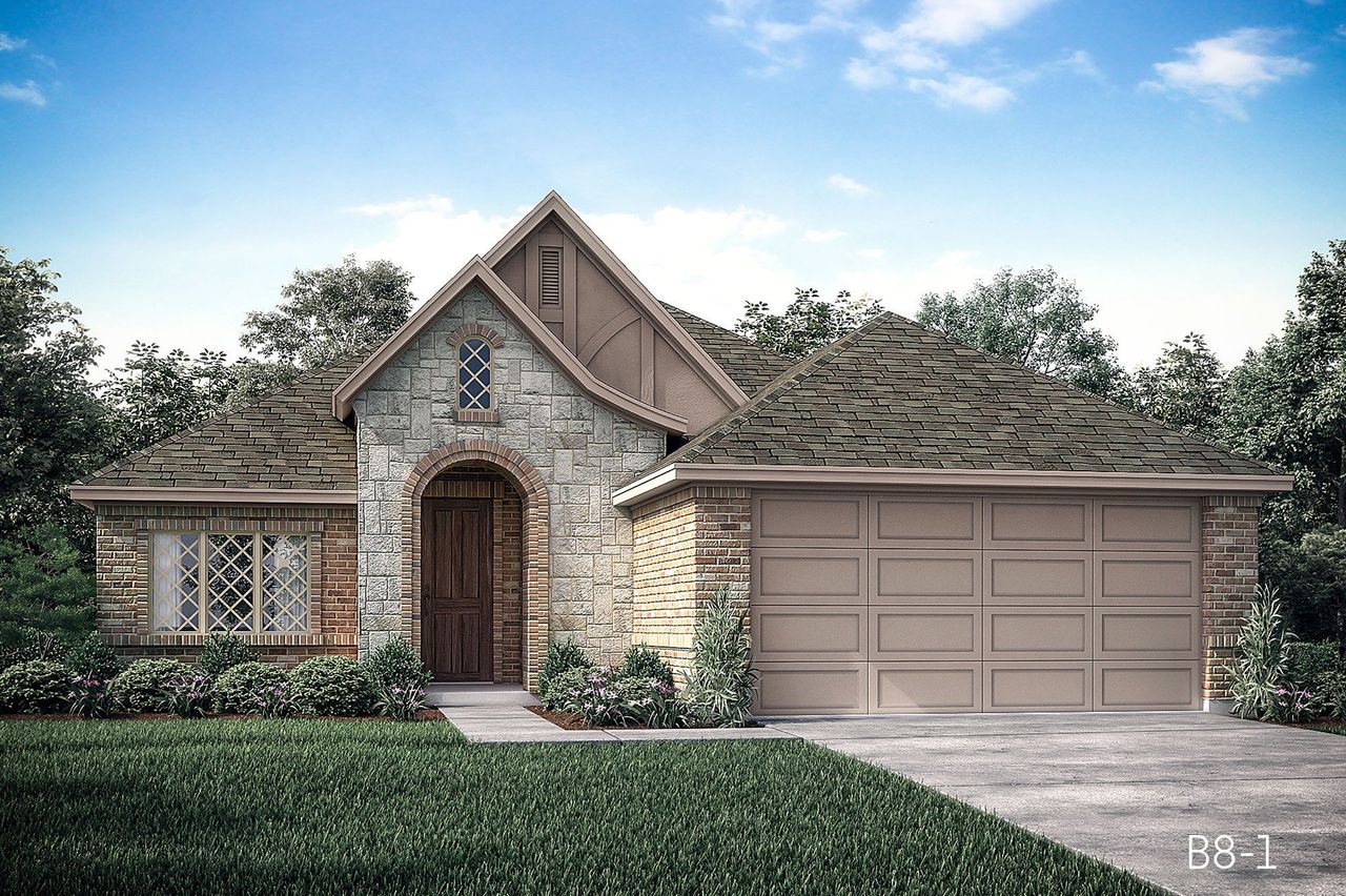 Representative exterior photo of a completed home built from the Boston by John Houston Homes in The Oasis - Phase 1, Waxahachie, TX (Image 2). Representative exterior photo of a completed home built from the Boston by John Houston Homes in The Oasis - Phase 1, Waxahachie, TX (Image 2).