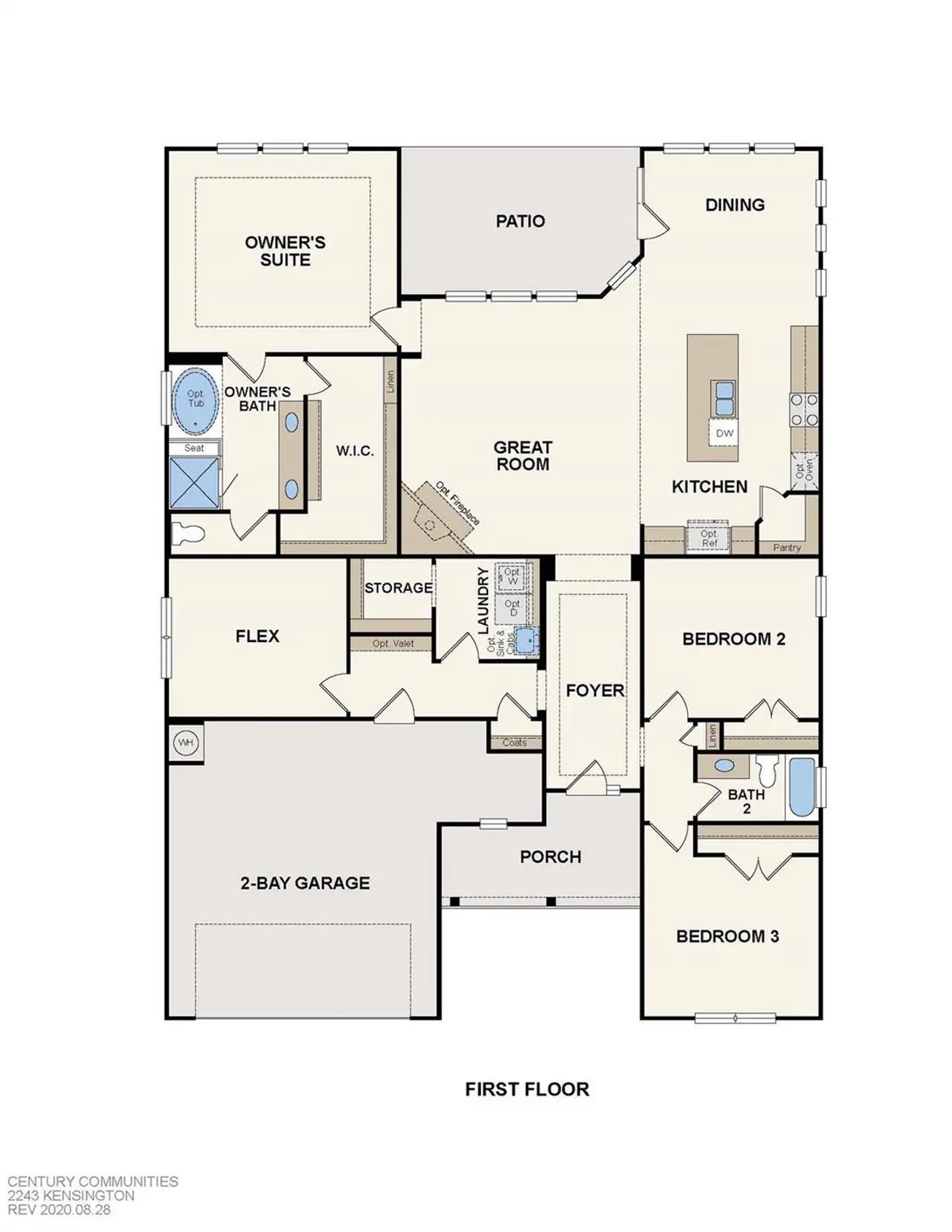 2D floor plan layout of this home in Stonemill, Monroe, NC (Image 2).