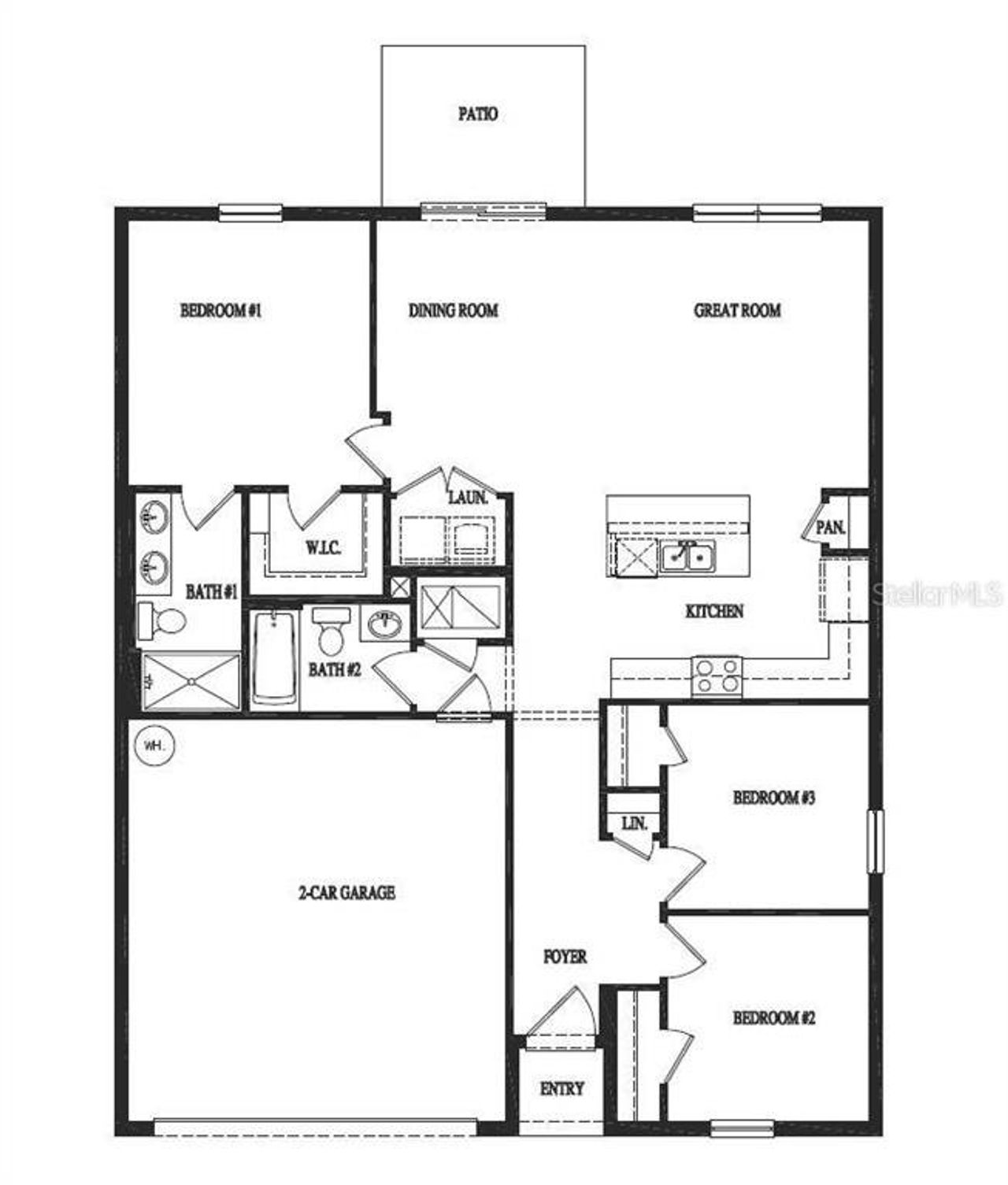 2D floor plan layout of this home in Holloway Landing, Plant City, FL (Image 2). 2D floor plan layout of this home in Holloway Landing, Plant City, FL (Image 2).