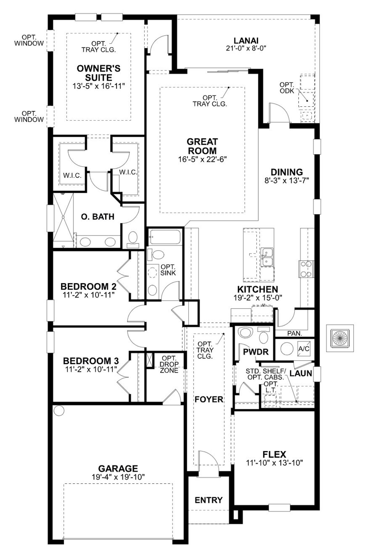 2D floor plan layout of this home in Sweetwater at Lakewood Ranch, Lakewood Ranch, FL (Image 2).