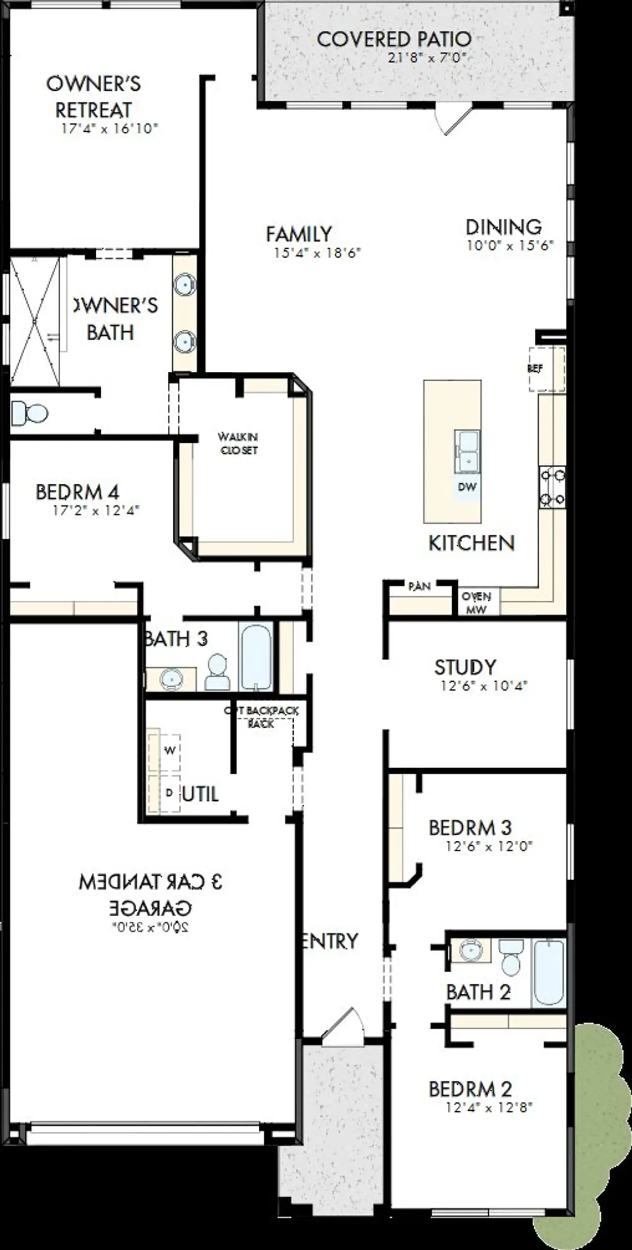 2D floor plan layout of this home in Tavolo at Soleo, San Tan Valley, AZ (Image 2).