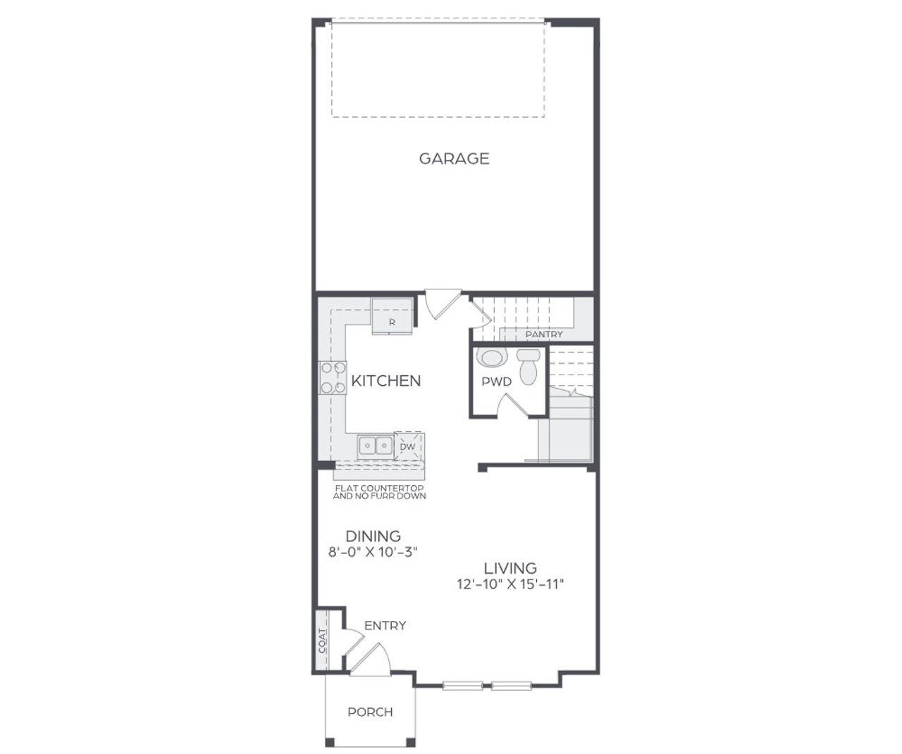 2D floor plan layout for the Julia - Modern by Cadence Homes in Chelsea Commons, Allen, TX (Image 2). 2D floor plan layout for the Julia - Modern by Cadence Homes in Chelsea Commons, Allen, TX (Image 2).