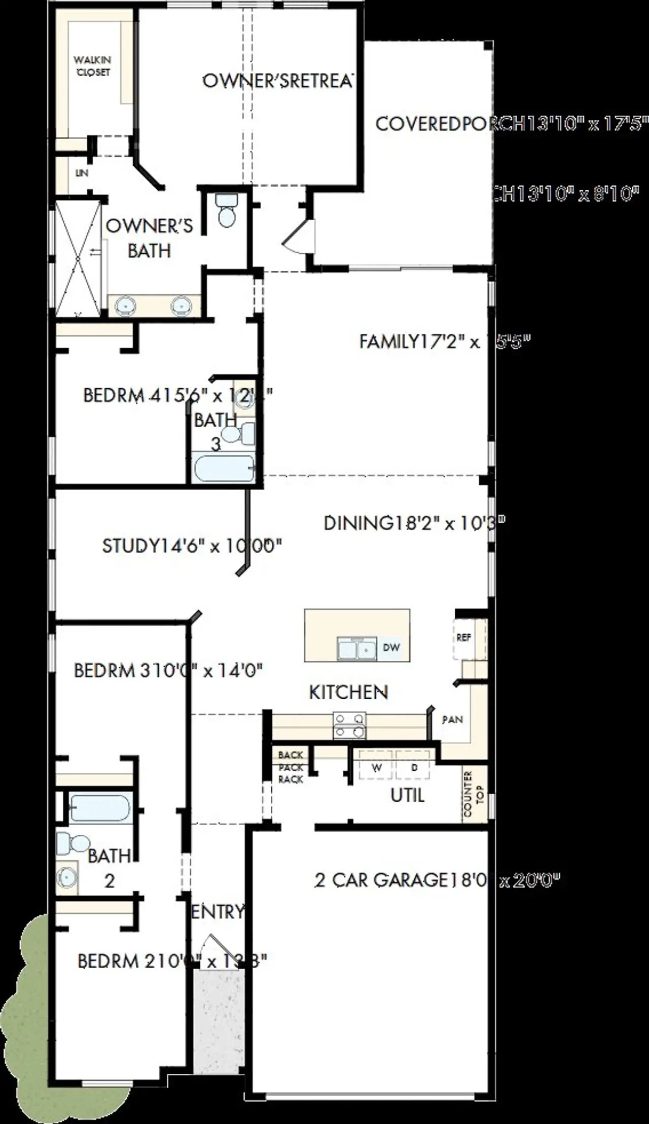 2D floor plan layout of this home in ARTAVIA - Reserve Collection, Conroe, TX (Image 2).