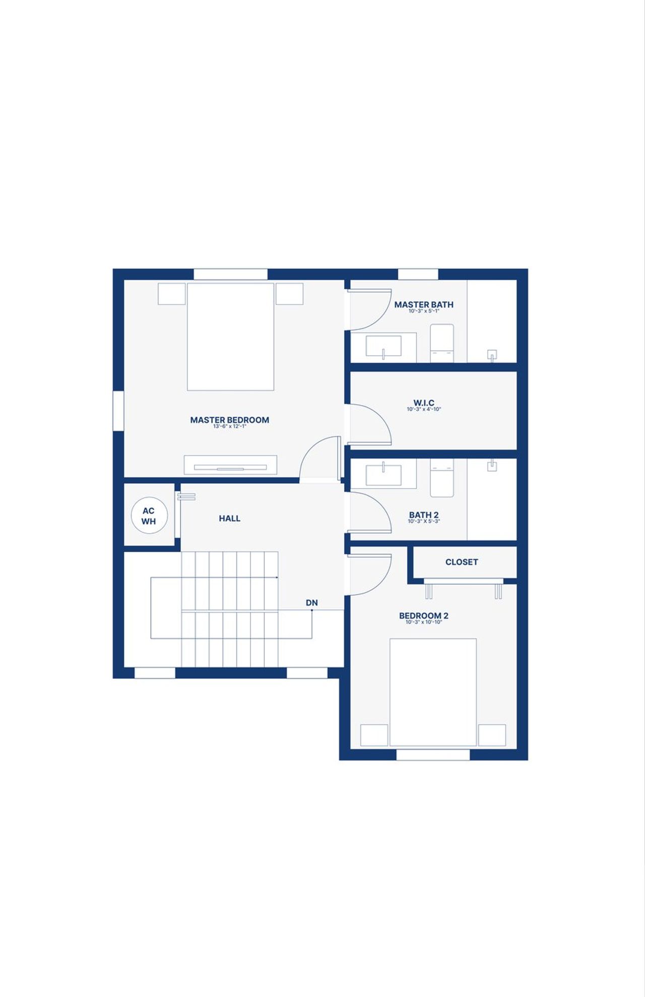 2D floor plan layout for the Olivia B by Bluenest Development in Limonar Estates, Homestead, FL (Image 2).