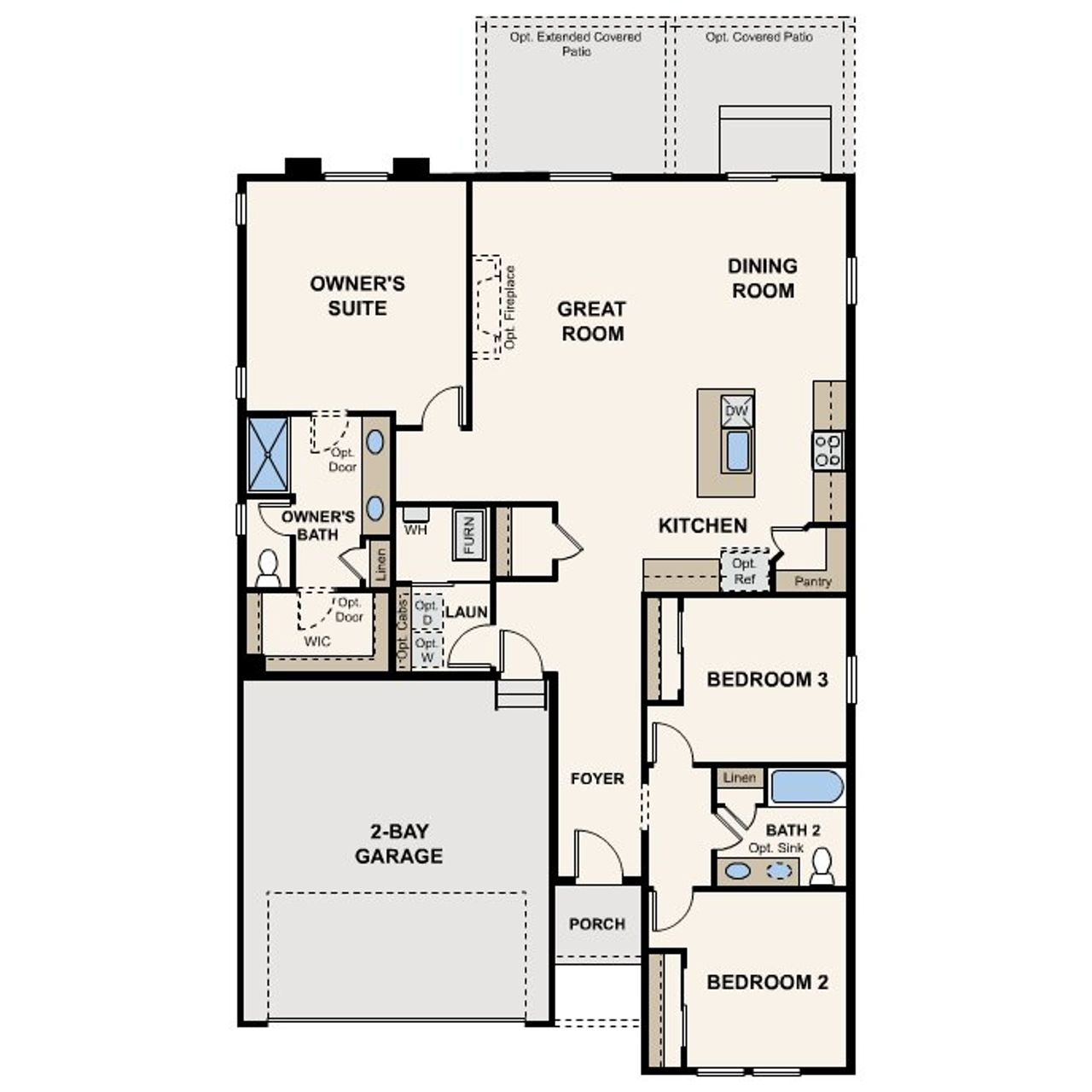 2D floor plan layout of this home in Sweetgrass, Dacono, CO (Image 2).