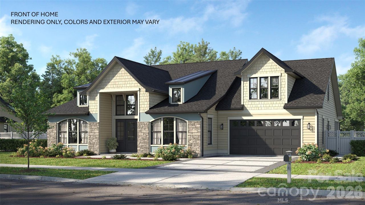 Front exterior of a new home in Riverwalk, Rock Hill, SC, highlighting curb appeal (Image 2).