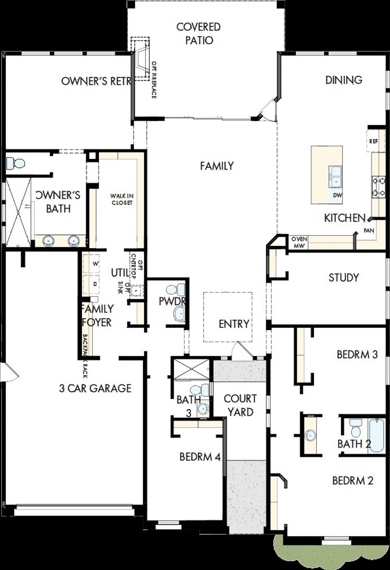 2D floor plan layout of this home in Canyon Views – 70’ Sunrise Series, Litchfield Park, AZ (Image 2). 2D floor plan layout of this home in Canyon Views – 70’ Sunrise Series, Litchfield Park, AZ (Image 2).