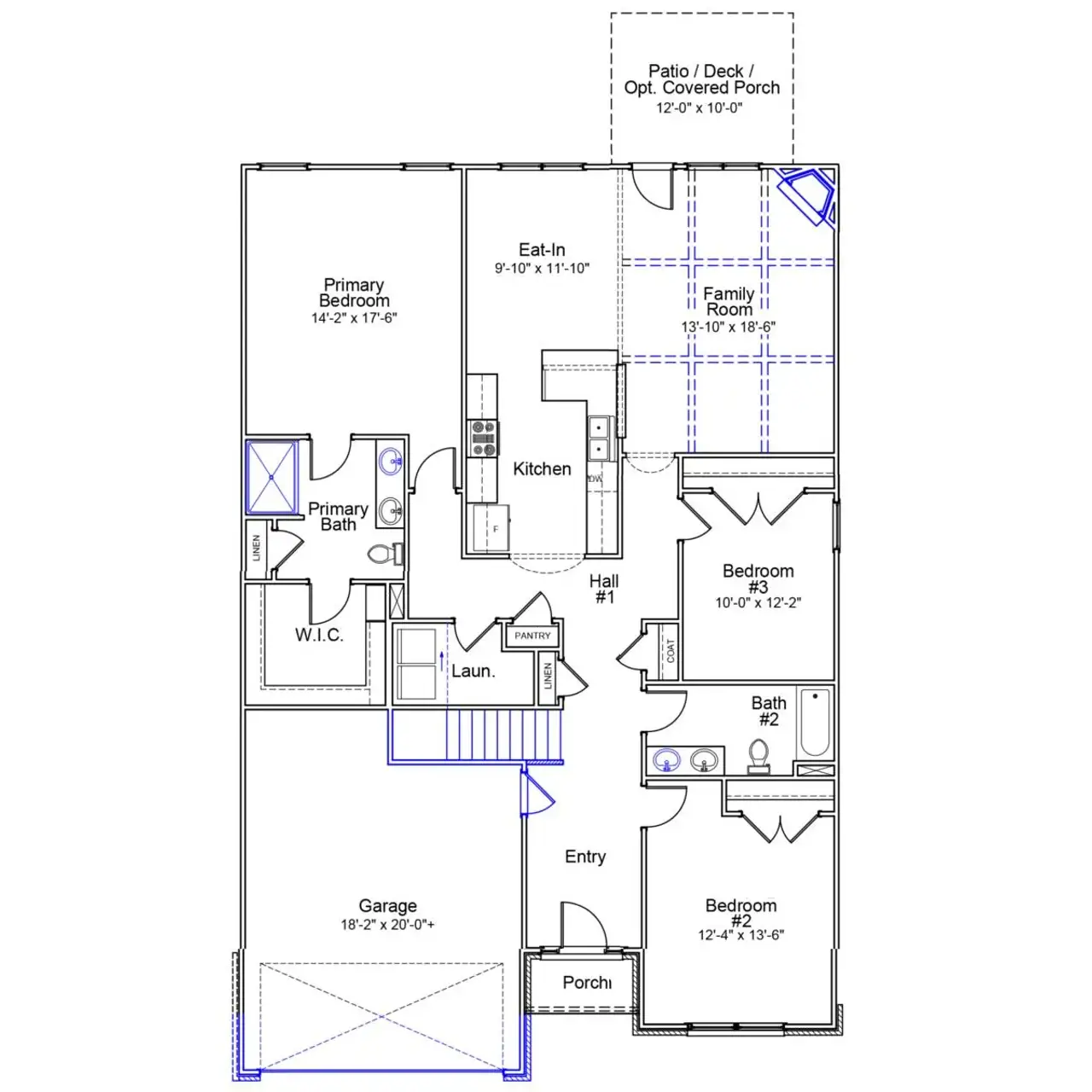 2D floor plan layout of this home in Meadow Valley, High Point, NC (Image 2).