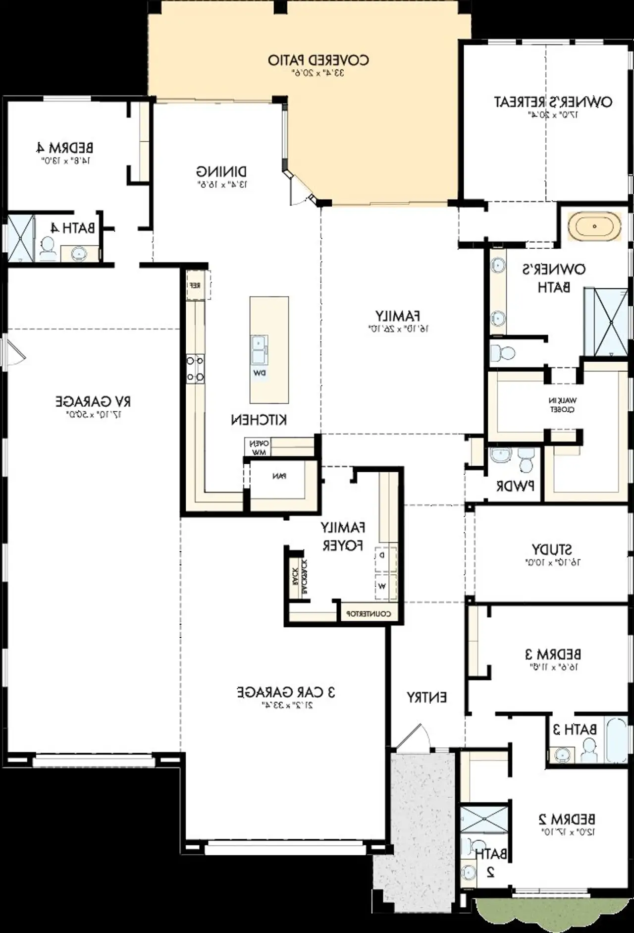 2D floor plan layout of this home in Alta at Verrado Regent Hills, Buckeye, AZ (Image 2).