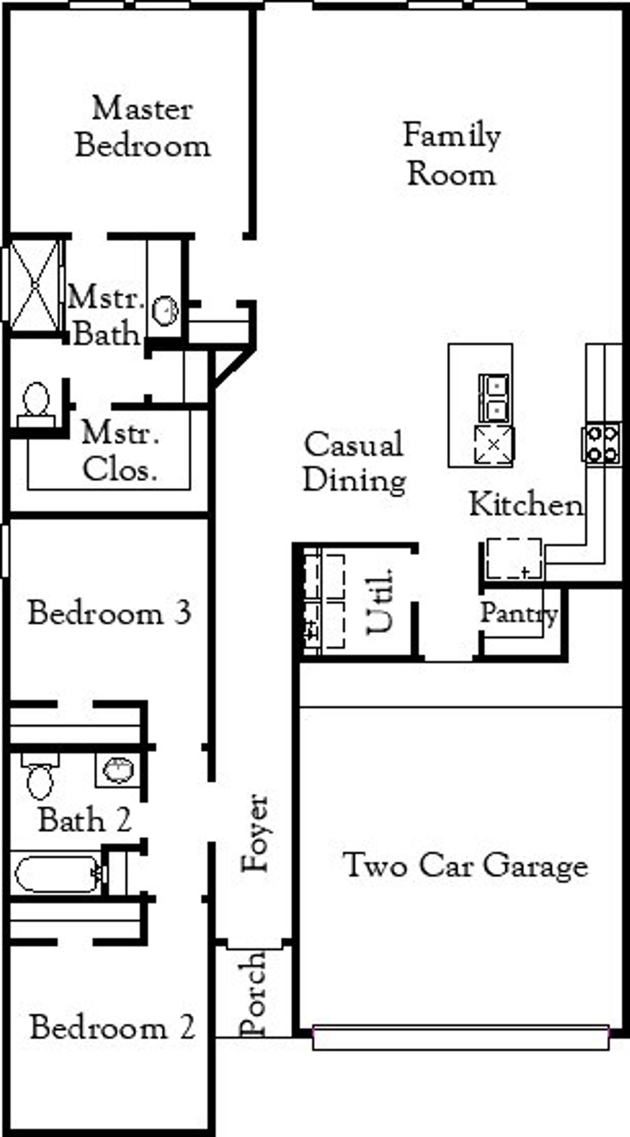 2D floor plan layout of this home in Beacon Point at Lago Mar, Texas City, TX (Image 2).