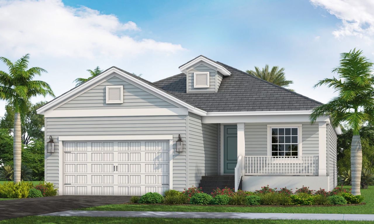Representative exterior photo of a completed home built from the Starlight by Neal Communities in Tide Marsh, Fort Myers, FL (Image 2). Representative exterior photo of a completed home built from the Starlight by Neal Communities in Tide Marsh, Fort Myers, FL (Image 2).