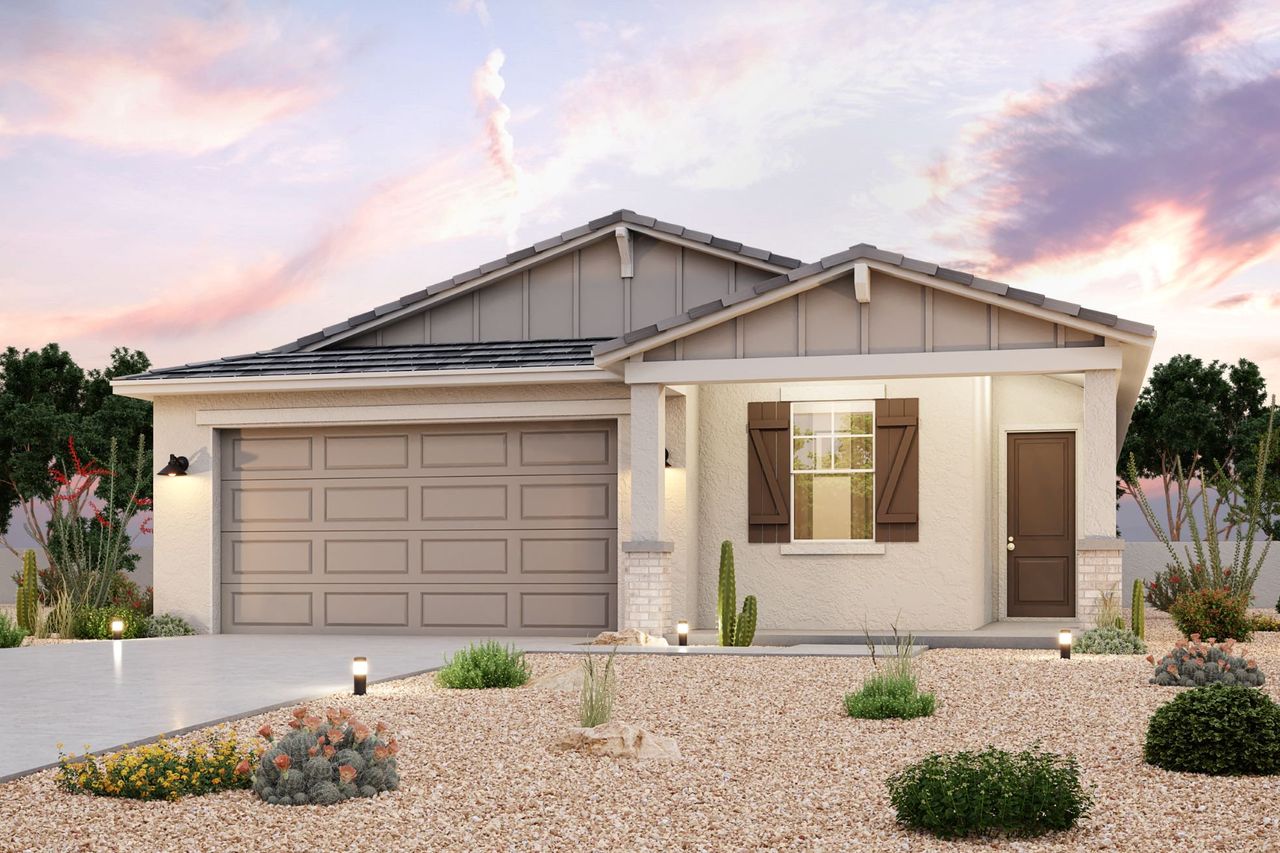 A house with a garage.