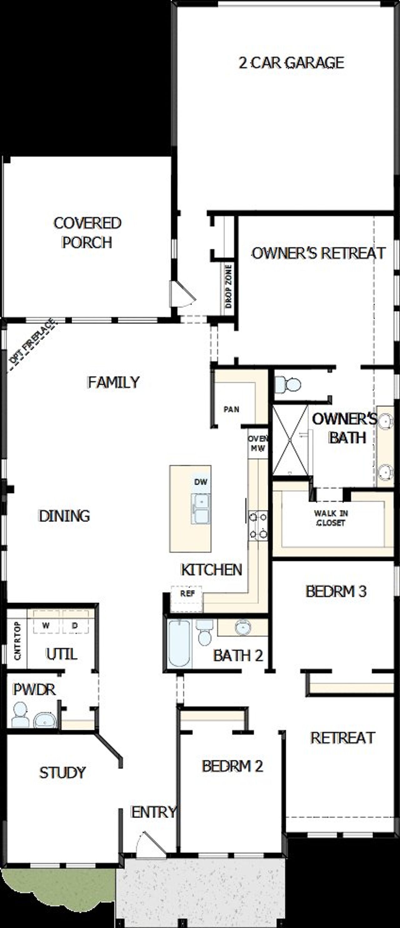2D floor plan layout of this home in Karis - Village Series, Crowley, TX (Image 2). 2D floor plan layout of this home in Karis - Village Series, Crowley, TX (Image 2).