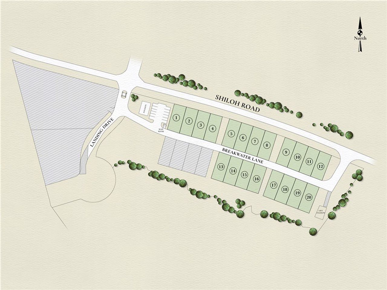 This detailed plat map showcases a well-planned co