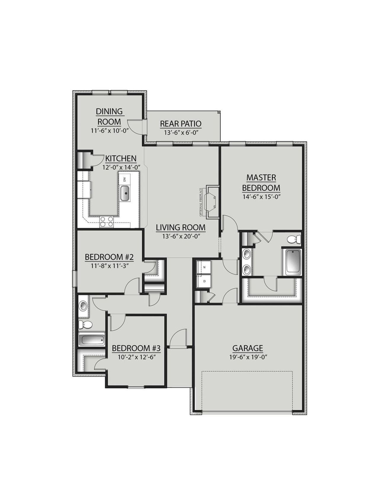 2D floor plan layout for the Brookdale IV A by DSLD Homes in Little Cypress Grove, Orange, TX (Image 2). 2D floor plan layout for the Brookdale IV A by DSLD Homes in Little Cypress Grove, Orange, TX (Image 2).