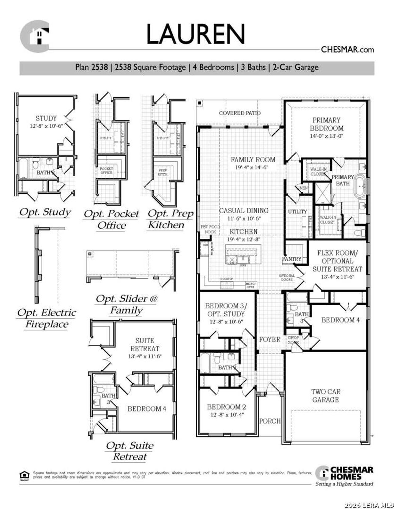 2D floor plan layout of this home in Village at Three Oaks, Seguin, TX (Image 2).