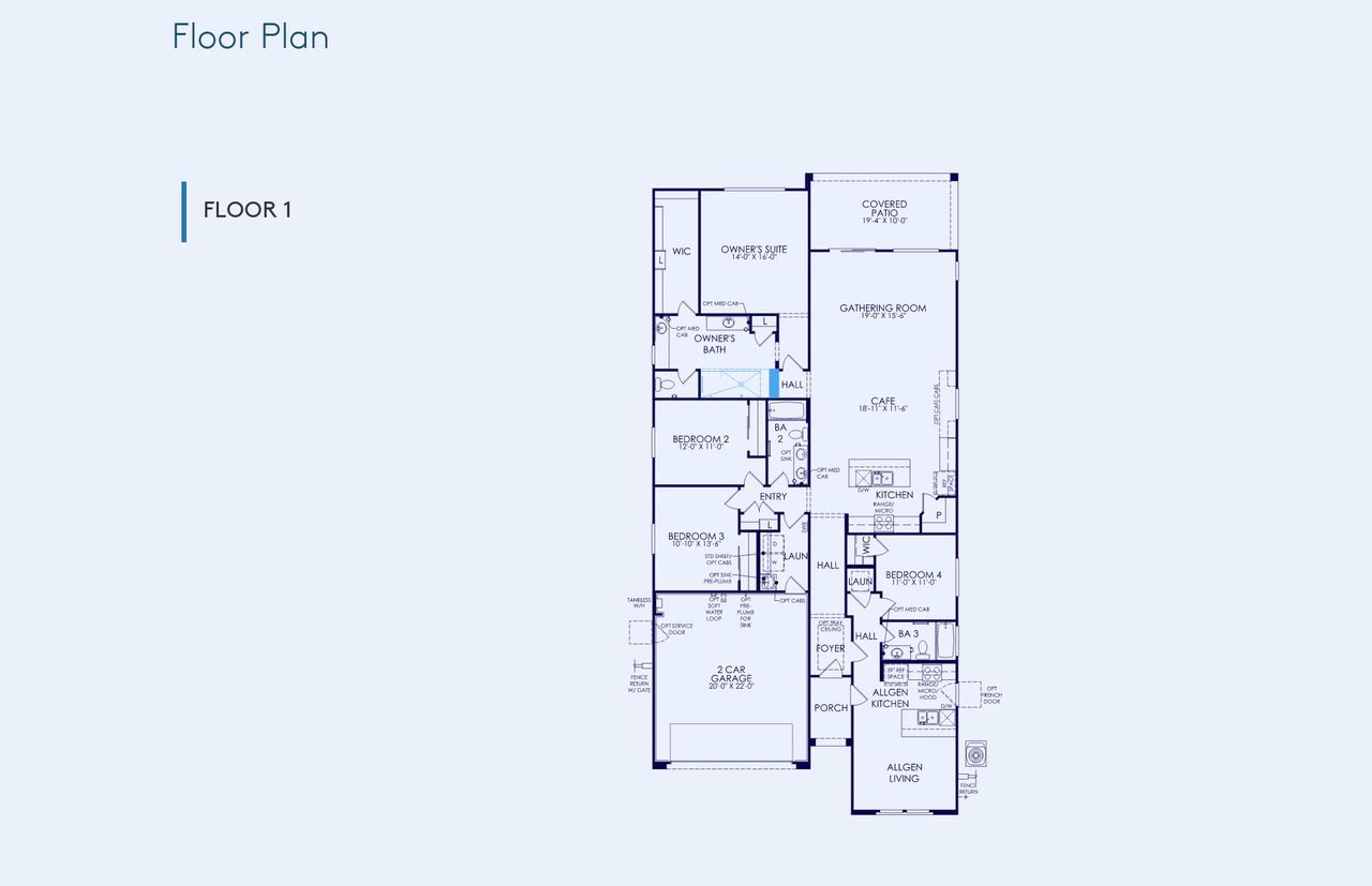 2D floor plan layout of this home in Legado West, Queen Creek, AZ (Image 2).