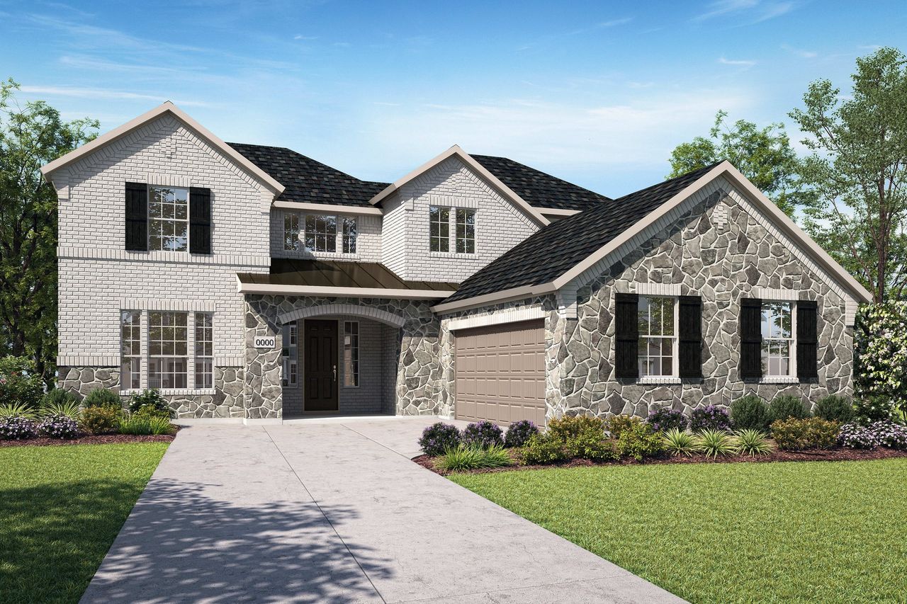 Representative exterior photo of a completed home built from the Davis by Tri Pointe Homes in Painted Tree, McKinney, TX (Image 2).