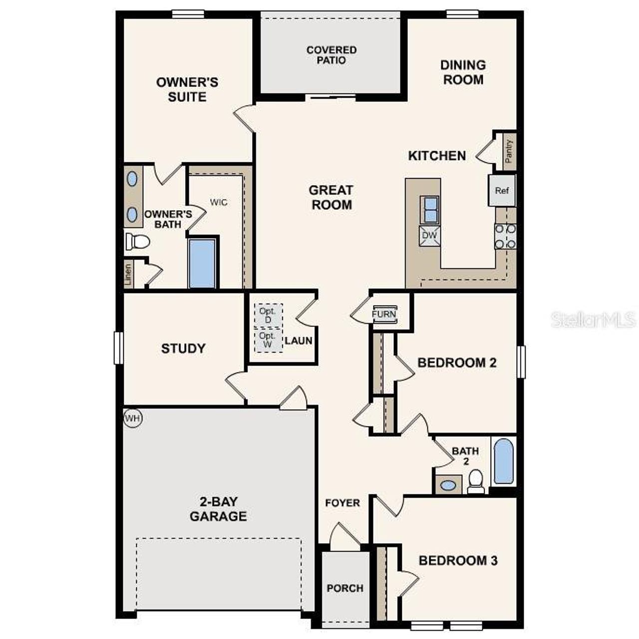 2D floor plan layout of this home in North Port Classic, North Port, FL (Image 2). 2D floor plan layout of this home in North Port Classic, North Port, FL (Image 2).