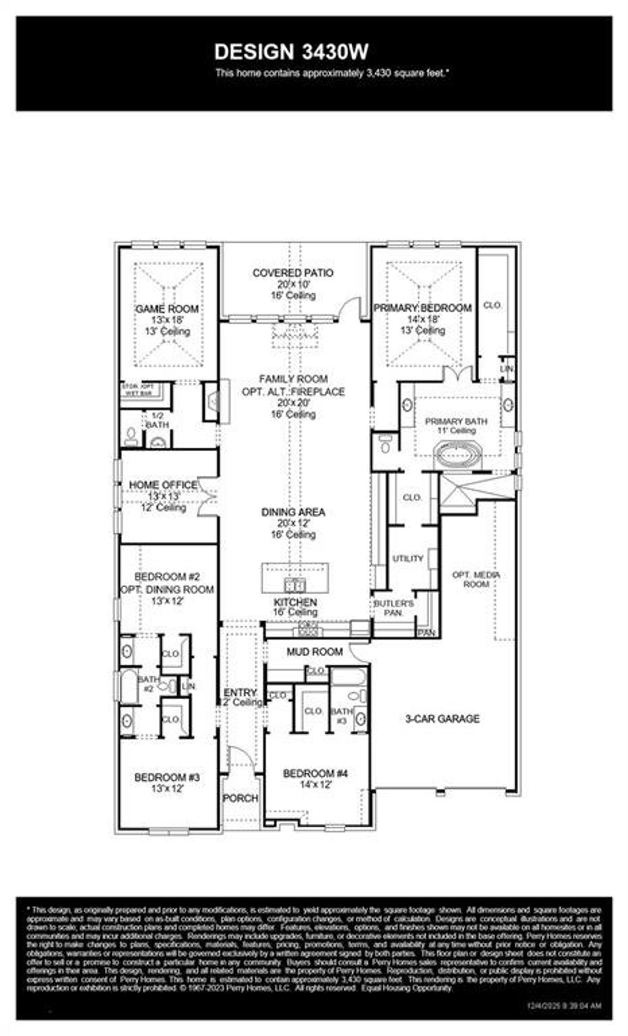 2D floor plan layout of this home in Sweetgrass, Haslet, TX (Image 2).