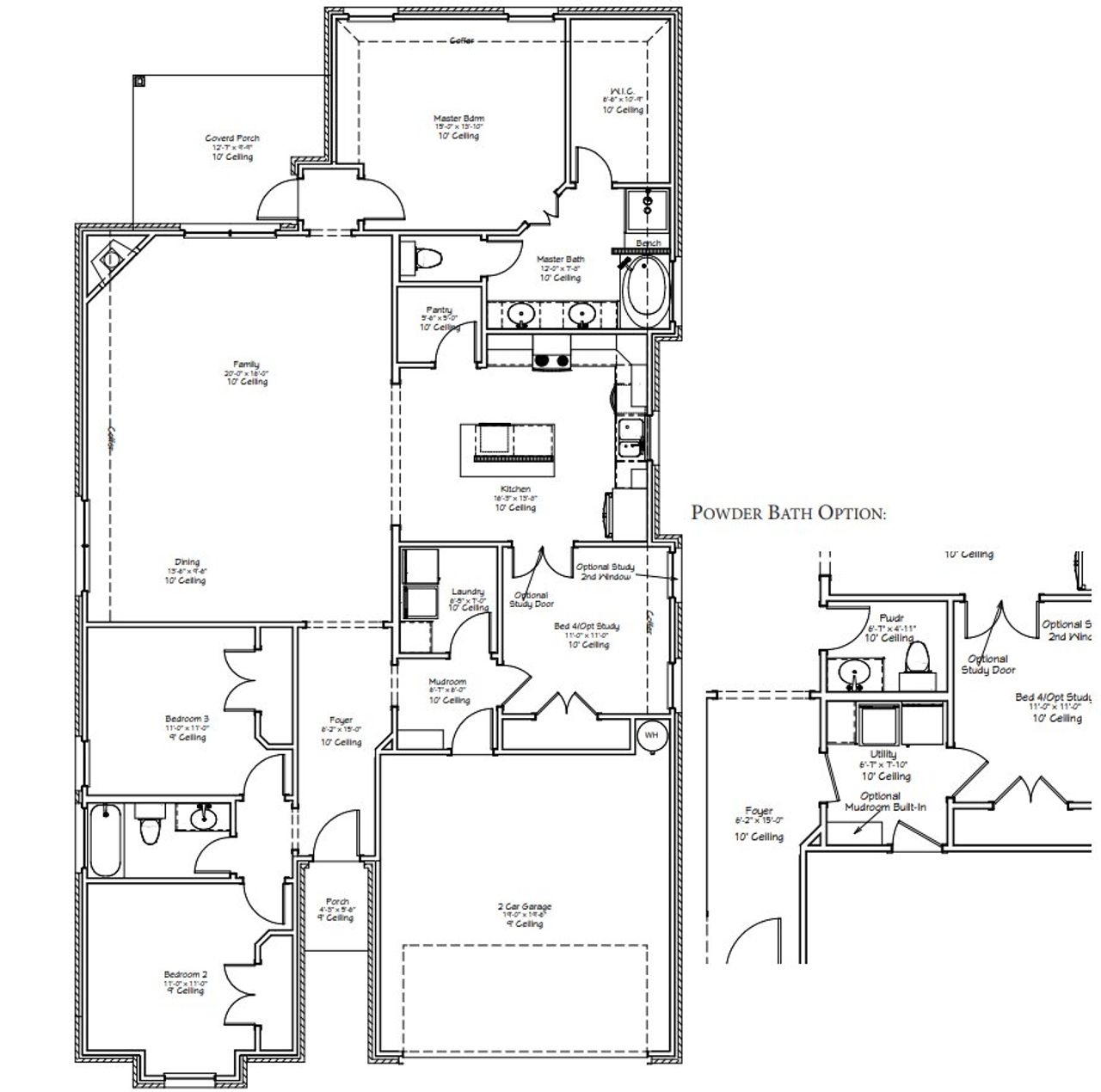 2D floor plan layout for the The Iris by Avonley Homes in Mission Ranch, College Station, TX (Image 2).